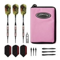 Viper Ranger Tungsten Soft Tip Darts Red Rings 18 Grams and Casemaster Select Pink Nylon Dart Case