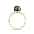 thumbnail image 2 of Angara Tahitian Cultured Pearl Criss-Cross Shank Ring in 14K Yellow Gold for Women | June Birthstone Jewelry for Her, 2 of 8