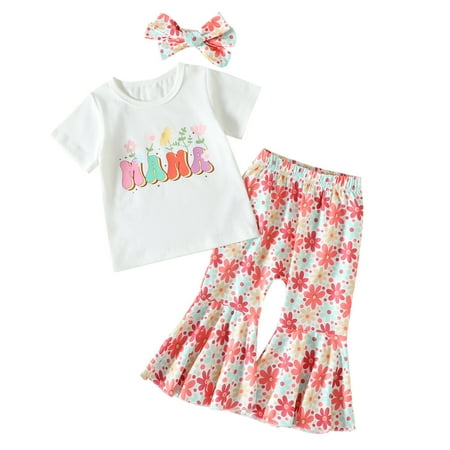 

KI-8jcuD Tie Die Outfits Girls Summer Toddler Girls Short Sleeve Mother S Day Tops Floral Prints Shorts Headbands Three Piece Outfits Set For Kids Clothes Tennis Clothes For Teen Girls Wear