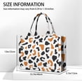 thumbnail image 3 of Large Capacity Tote Bag,White and Orange Of Leopard Print Handbag Fashion Luxury Tote Bag,15.7"x13"x 5.1" Inches,Laptop Compatible, 3 of 6