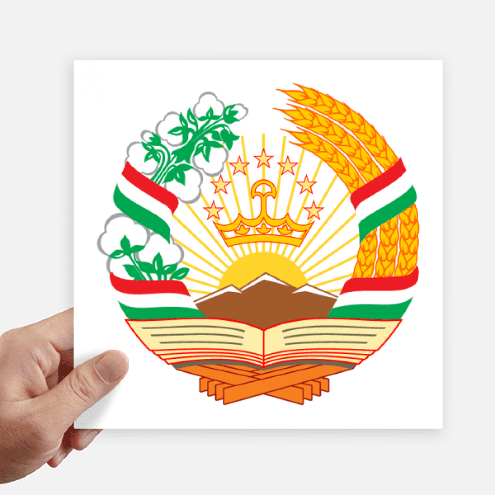 Tajikistan Asia National Emblem Sticker Tags Wall Picture Laptop Decal