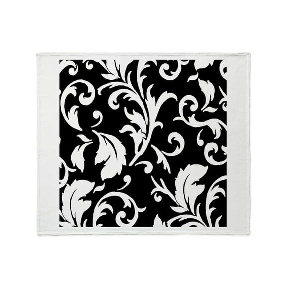 CafePress - BLACK AND WHITE DAMASK Throw Blanket - Soft Fleece Throw Blanket, 50"x60" for All Ages