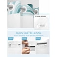 thumbnail image 5 of No Hook Cloth Fabric Shower Curtain with Snap in Liner, Geometric Stripes Waterproof Shower Curtains Set with See Through Top Window, Ombre Teal White Sea Waves Bath Curtains Shower 36"x72", 5 of 6