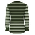 thumbnail image 5 of Lenpel T Shirts for Women Trendy Pleated Ruffle Long Sleeve Crew Neck Striped Dressy Casual Tunic Tops Loose Tee Blouses(Army Green,XX-Large), 5 of 6