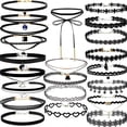 thumbnail image 1 of Gargantilla negra JM para mujer 22 piezas de terciopelo y encaje, 1 of 5