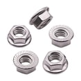 thumbnail image 1 of Tuercas hexagonales con brida dentada de 1/4-20 (paquete de 50), tuercas con brida de acero inoxidable 304 18/8, tuercas de seguridad hexagonales de rosca gruesa UNC, 1 of 1