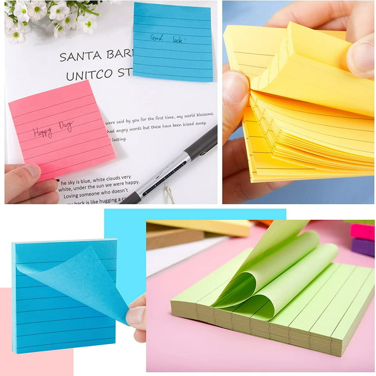 Casewin Sticky Notes - Post It Notes 3x3 inch Bright Colors, Super Self-Stick  Note Pads for Office Supplies, Home, Notebook, School(8 Pads) 