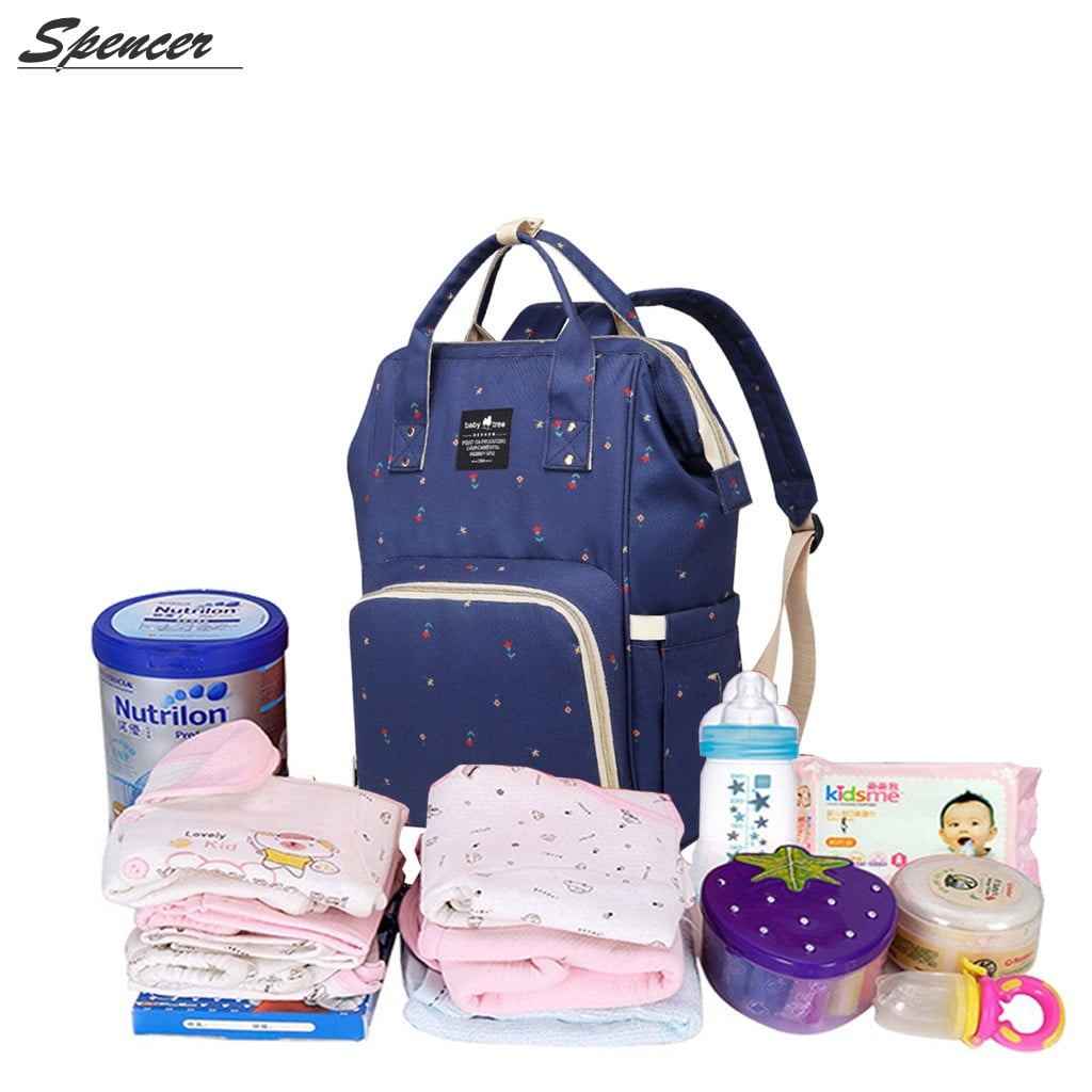 navy blue backpack diaper bag
