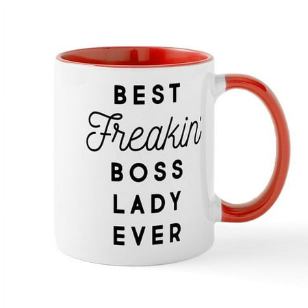 

CafePress - Best Freakin Boss Lady Ever - 11 oz Ceramic Mug - Novelty Coffee Tea Cup