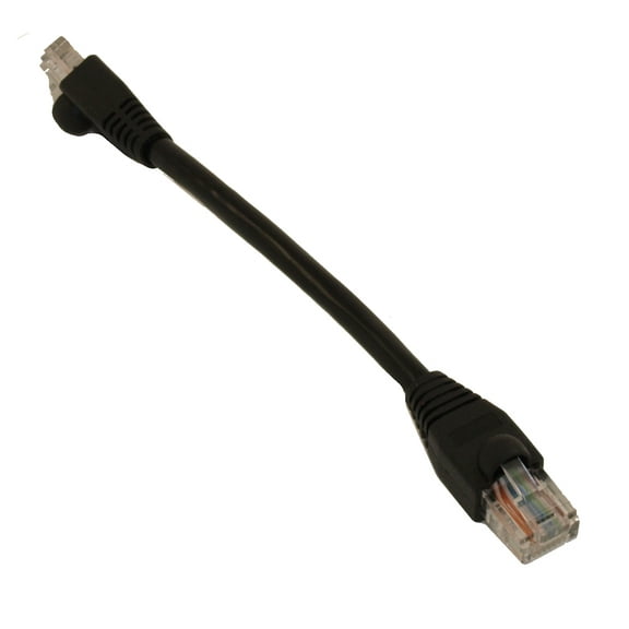 6inch Cat6 Ethernet RJ45 Patch Cable, Stranded, Snagless Booted, BLACK