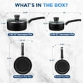 thumbnail image 3 of SereneLife Kitchenware Pots & Pans Basic Kitchen Cookware, Black Non-Stick Coating Inside, Heat Resistant Lacquer (6-Piece Set), One Size, 3 of 7