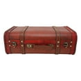 thumbnail image 2 of Vintage Wooden Box, Locks Portable Faux Leather Storage Suitcase  For, 2 of 8