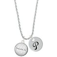 thumbnail image 1 of Delight Jewelry Silvertone Domed Proverbs 3:5 Silvertone Script Initial Disc - P - Charm Necklace, 20"+3", 1 of 4