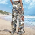 thumbnail image 5 of TMOYZQ Palazzo Pants for Women 2025, Elastic High Waisted Boho Casual Loose Wide Leg Pants Plus Size Print Baggy Lounge Trouser Pants on Clearance, 5 of 6