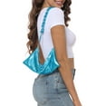 thumbnail image 6 of HDE Women's Metallic Mesh Evening Bag Braid Knotted Shoulder Purse Blue, 6 of 6