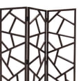thumbnail image 2 of Wooden 3 Panel Room Divider with Intricate Design, Espresso Brown - Saltoro Sherpi, 2 of 5
