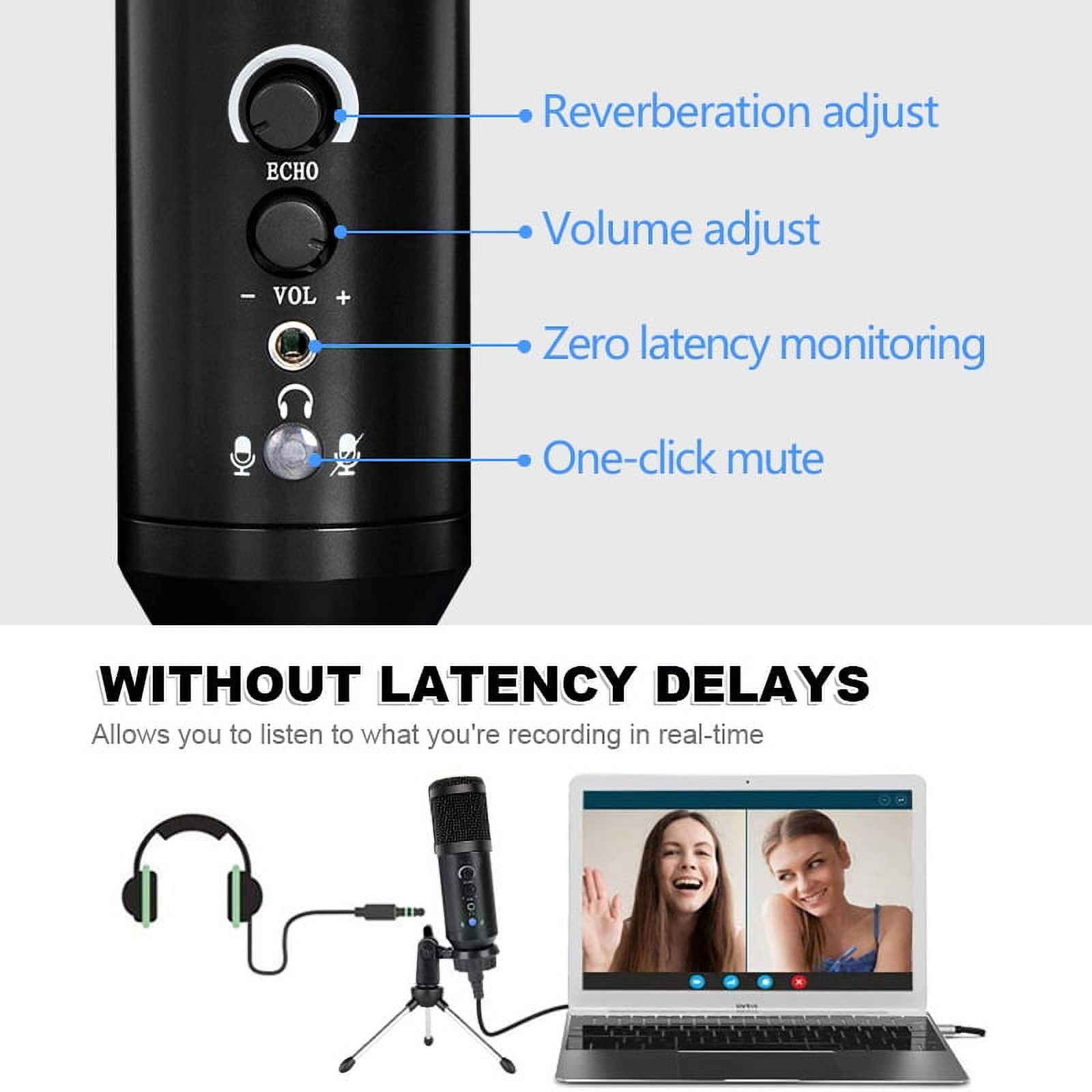 EIMELI USB Microphone,Plug & Play,Fifine Metal Condenser Recording Microphone for Laptop MAC or Windows Cardioid Studio Recording Vocals, Voice Overs,Streaming Broadcast and YouTub