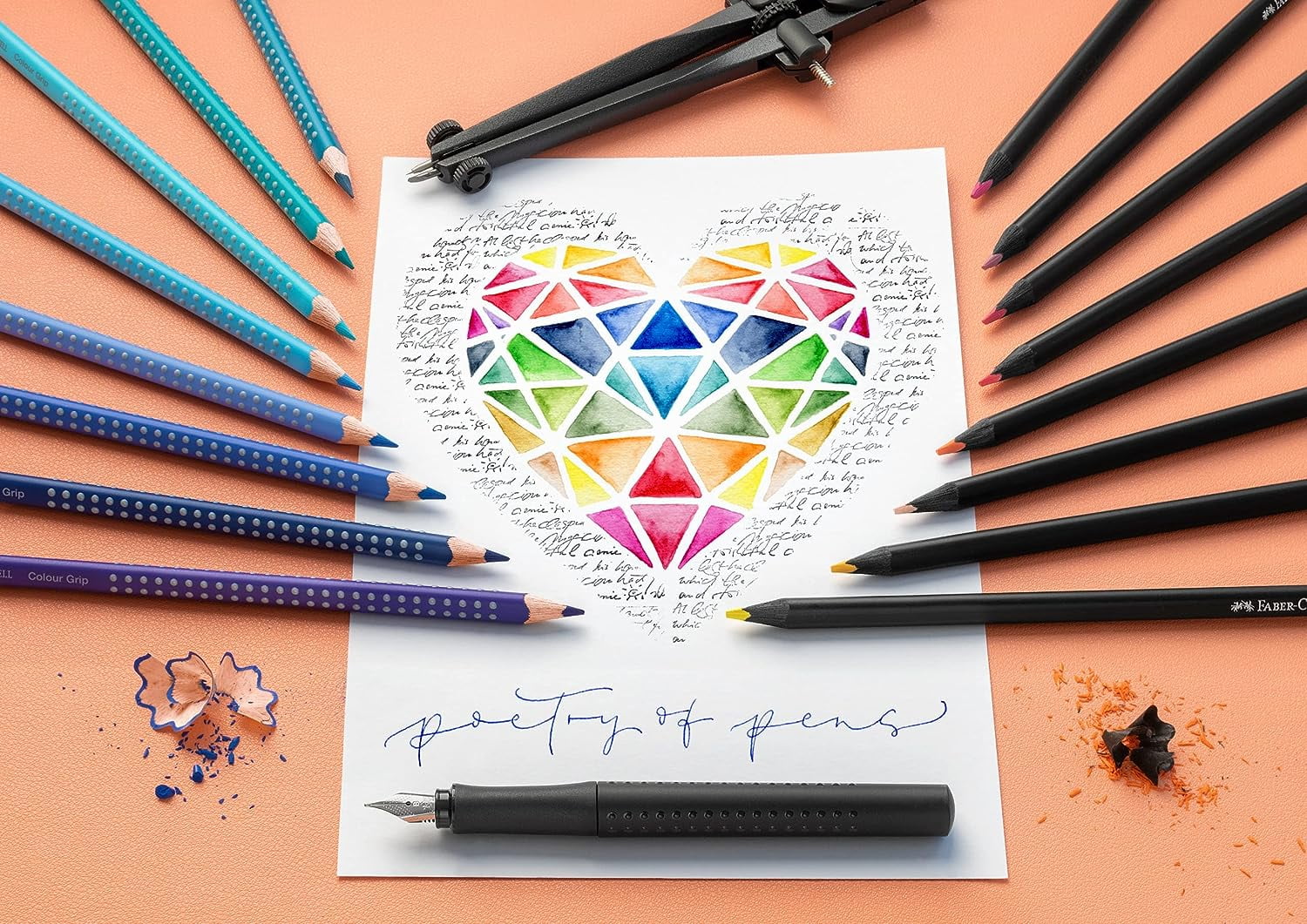 Faber-Castell Color Grip Colouring Pencils - Water-Soluble - Pack of 36