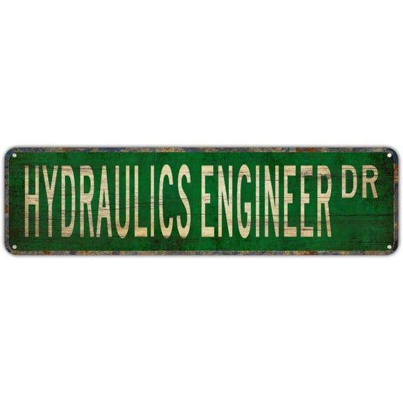 Metal Sign HYDRAULICS ENGINEER DR Vintage Tin Signs Plaque for Bedroom Kitchen Garden Wall Bar Club Coffee Hanging Sign Home Decor 4"x16"
