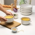 thumbnail image 2 of Kook Ceramic Soup Bowls with Handles, 26.5 oz, Set of 4, Cream/Copper, Narbonne Collection, 2 of 4