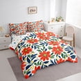 thumbnail image 3 of Castle Fairy Teens Orange Flowers Bedding Comforter Set,Exotic Style Full Bedding Set, 3 of 8