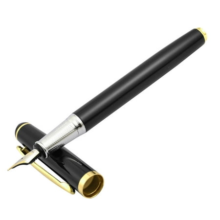 Black Alloy  0.9mm Nib Writing Fountain Pen for