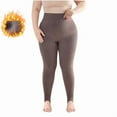 thumbnail image 5 of Sakmal Footless Fleece Lined Tights Women 80D Coffee Leggings Winter Ladies Tight, 5 of 5