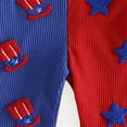 thumbnail image 4 of mgoYE Toddler Girl Clothes Sets 4th Fourth July Toddler Girl Outfit USA Romper Spaghetti Strap Bell Bottoms Jumpsuit Red White Blue Outfits|Blue 2-3 Years, 4 of 6