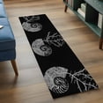 thumbnail image 4 of Abstract Conch Washable Runner Rugs 2'x6', Marine Life City Route Black Background Low Pile Throw Entryway Rug Non-Slip Sturdy Edge Binding Carpet for Indoor Bedside Entrance Bedside, 4 of 9