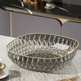 thumbnail image 6 of Clear Plastic Vegetable Tray with Gold Rim, Snack & Fruit Platter for Kitchen, Party, Picnic, Dishwasher Safe, 6 of 6