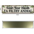 thumbnail image 2 of Wash Your Hands Ya Filthy Animal Sign,Funny Bathroom Wall Art, Green Plant Tin Plaques For Kitchen Toilet Home Decor(4''x 16''), 2 of 5