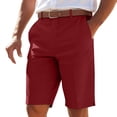 thumbnail image 5 of Men's 9" Cotton Golf Shorts with Expandable Waistband, Flat Front, Moisture-Wicking, Sun Protection, Stretch, Lightweight Dress Shorts Size 3XL Red, 5 of 9
