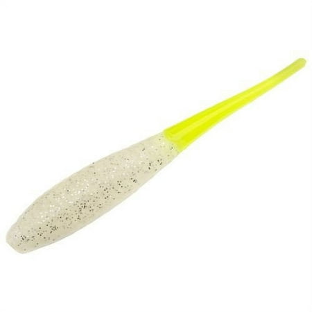 Deadly Dudley Junior Straight Tail Grub Bait Salt and Pepper Chartreuse 3-5/8-Inch Multi-Colored