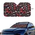 thumbnail image 2 of Xixirimido Windshield Sun Shade for Car SUV Truck Foldable Sunshade for Car Windshield Block UV Rays Keep Your Vehicle Cool Car Interior Accessories, Heart Shapes Red, 2 of 8