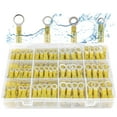 thumbnail image 1 of haisstronica 100pcs Yellow AWG 12-10 Marine Grade Heat Shrink Ring Connectors-Tinned red Copper 1mm 4 Sizes #10,1/4",5/16",3/8", 1 of 6