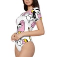 thumbnail image 2 of The Xecao French Bulldog Duck Women's Crew Neck Body Suit, a short-sleeved bodysuit and basic swimsuit, both comfort and style for dating and daily life, 2 of 9