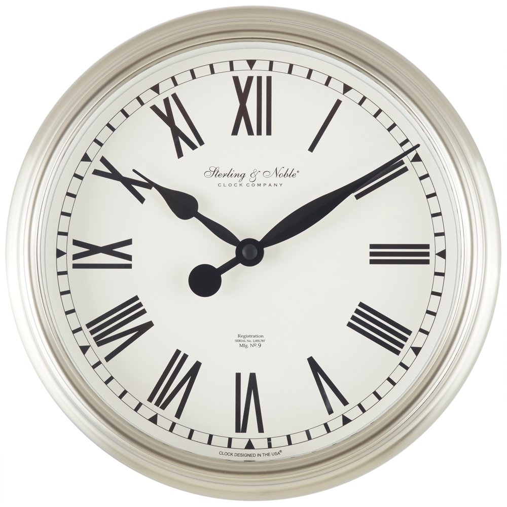 Better Homes & Gardens 10" Brushed Nickel Wall Clock