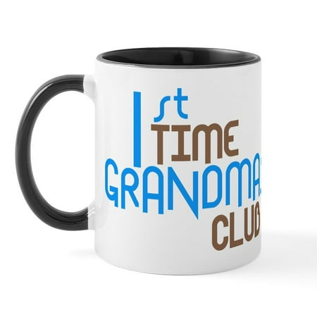 

CafePress - 1St Time Grandmas Club (Blue) Mug - 11 oz Ceramic Mug - Novelty Coffee Tea Cup