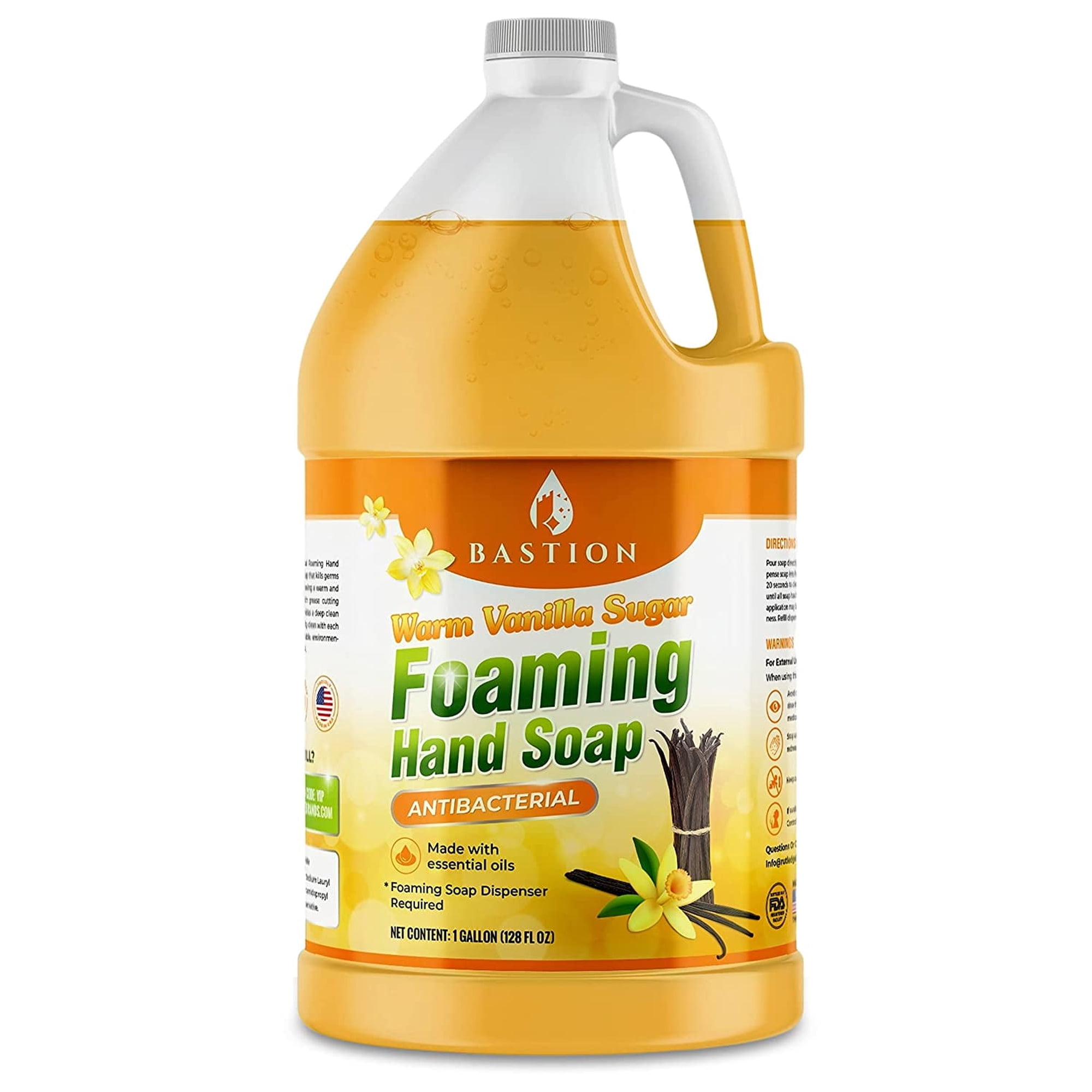Warm Vanilla Sugar Scent Foaming Antibacterial Hand Soap For Sensitive & Dry Skin - 1 Gallon Refill.