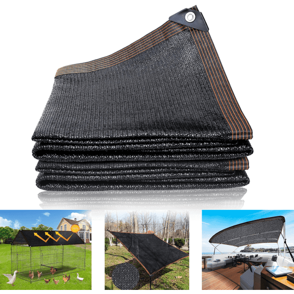 70% Black Shade Cloth,Outdoor Sunblock Shade Cloth with Grommets, 6.5x13 ft Garden Shade Cover from Sun for Plant, Greenhouse, Pergola