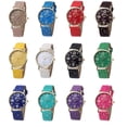 thumbnail image 2 of yingyy Montre Ronde en Cuir pour Femmes Hommes Garçons Filles Design Simple Rouge, 2 of 6