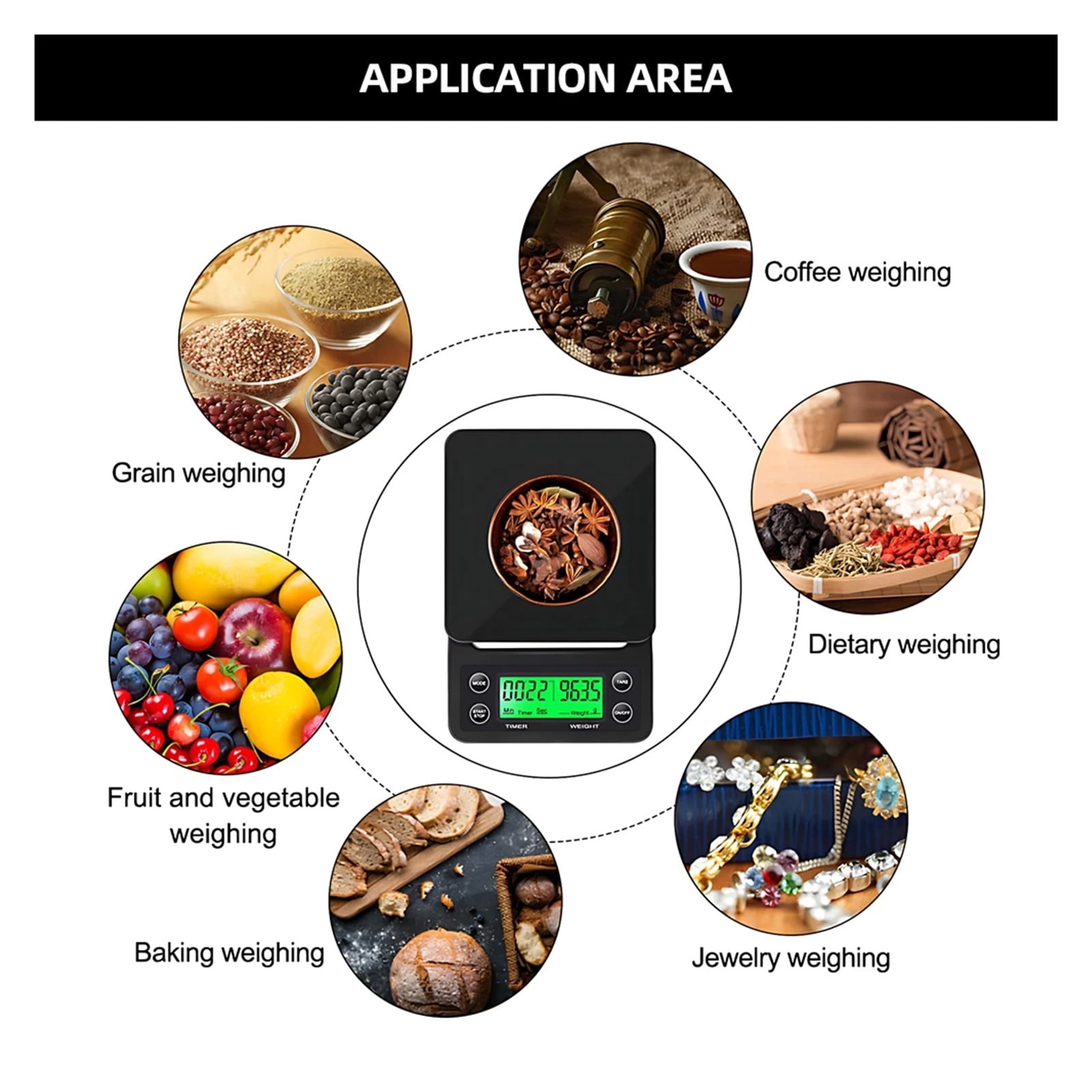 With Timer For Food Balance Weighing Mini Household Weighing Scale Electronic Coffee Scale Digital LCD 3kg 0.1g Kitchen Scales ,Simple Operation