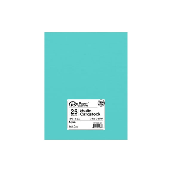 Paper Accents Cardstock 8.5"x 11" Muslin 73lb Aqua 25pc