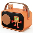 thumbnail image 1 of JYX Karaoke Machine, Home Karaoke System with 15 Animated Dispaly Modes, Mini Portable Speaker with 2 Microphones, Orange, 1 of 11