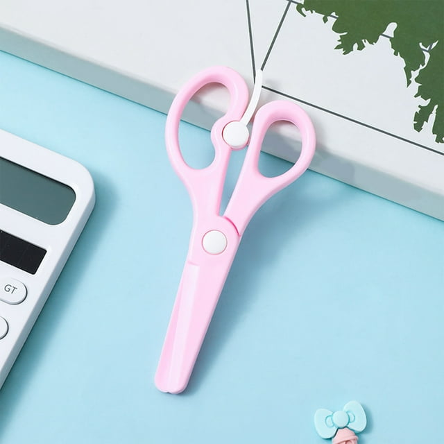 DPTALR Childrens DIY Crafts Plastic Scissors Students Do Not Hurt Hands Resilient Scissors Kindergarten Round Head Wrapped Edges To Save Energy Scissors