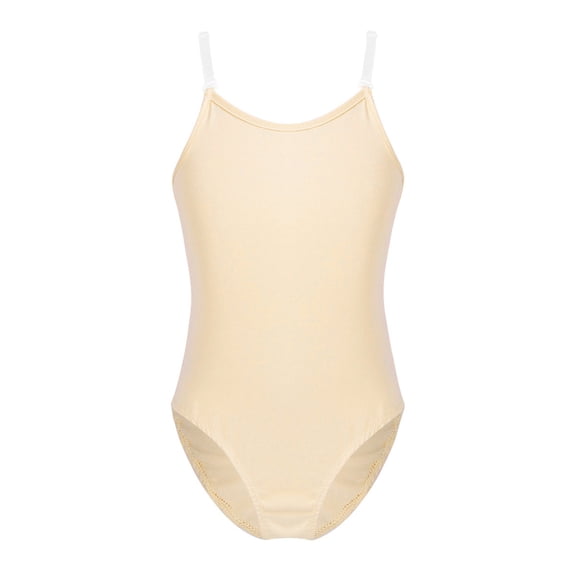 Sxiwei Kids Girls Adjustable Shoulder Straps Camisole Gymnastics Leotard Ballet Dance Wear Nude L