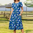 thumbnail image 3 of WILLBEST Vestidos Cortos Para Mujer Vestido Casual Con Bolsillo Y Manga Con Volantes Y Estampado Floral Para Mujer, 3 of 3