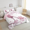 thumbnail image 4 of Feelyou Princess High Heel Bedding Comforter Set for Girl, Romantic Pink Butterfly Twin Comforter Sets, Flower Floral Reversible Bedding Set, Lightweight Room Decor, 2pcs, 4 of 9