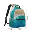 thumbnail image 2 of Yiaed Beach Print School Backpack College Backpack Daypacks for Students High School Spacious and Durable Daypack for Work and Travel-One Size, 2 of 6