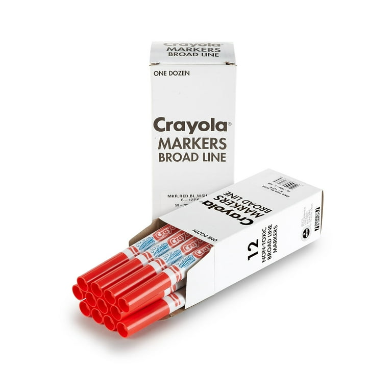 Crayola Broad Line Markers - Red (12ct), Markers for Kids, Bulk School  Supplies for Teachers, Nontoxic, Marker Refill with Reusable Box